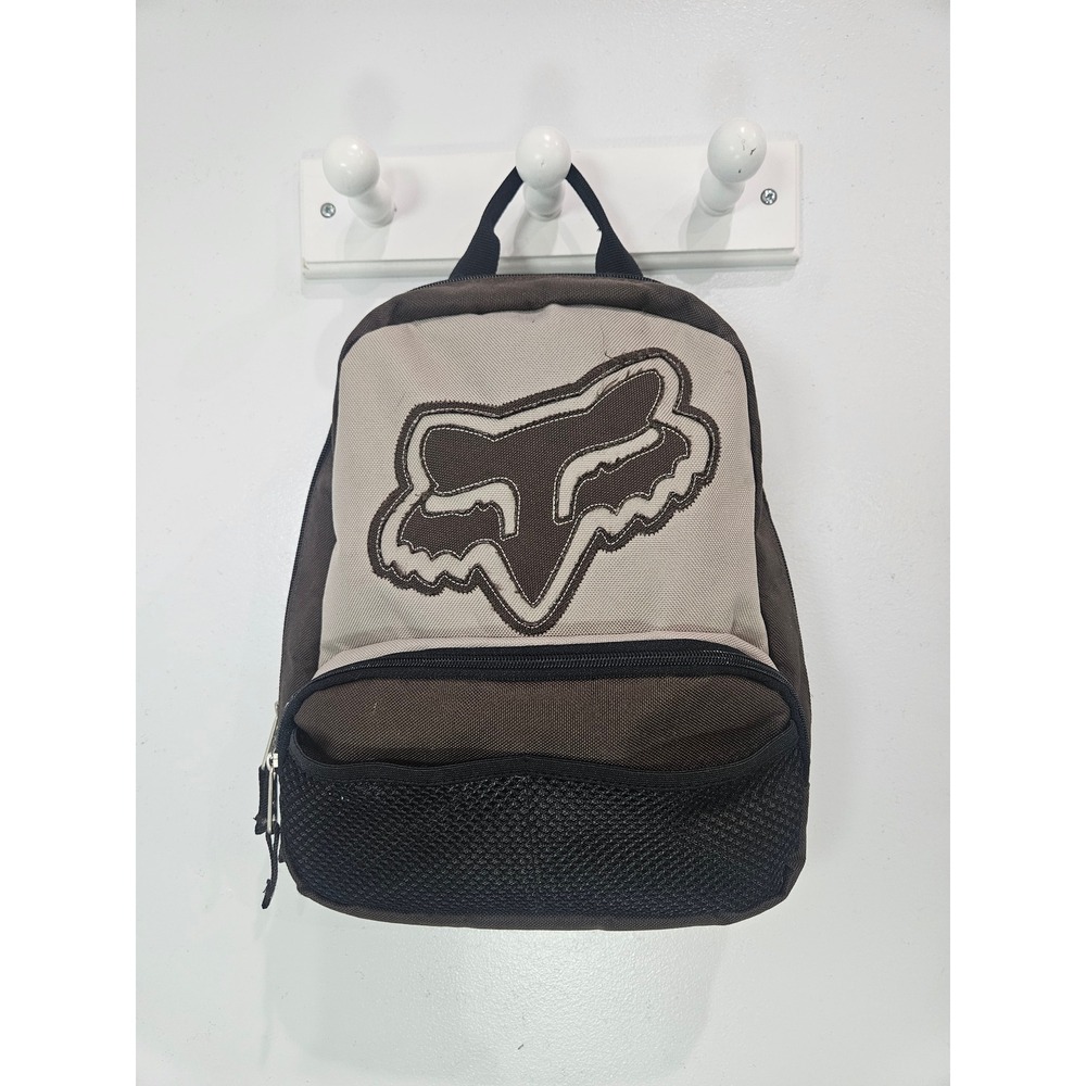 Fox Racing Mini Backpack Brown Tan Embroidered Logo Canvas Motocross Bag